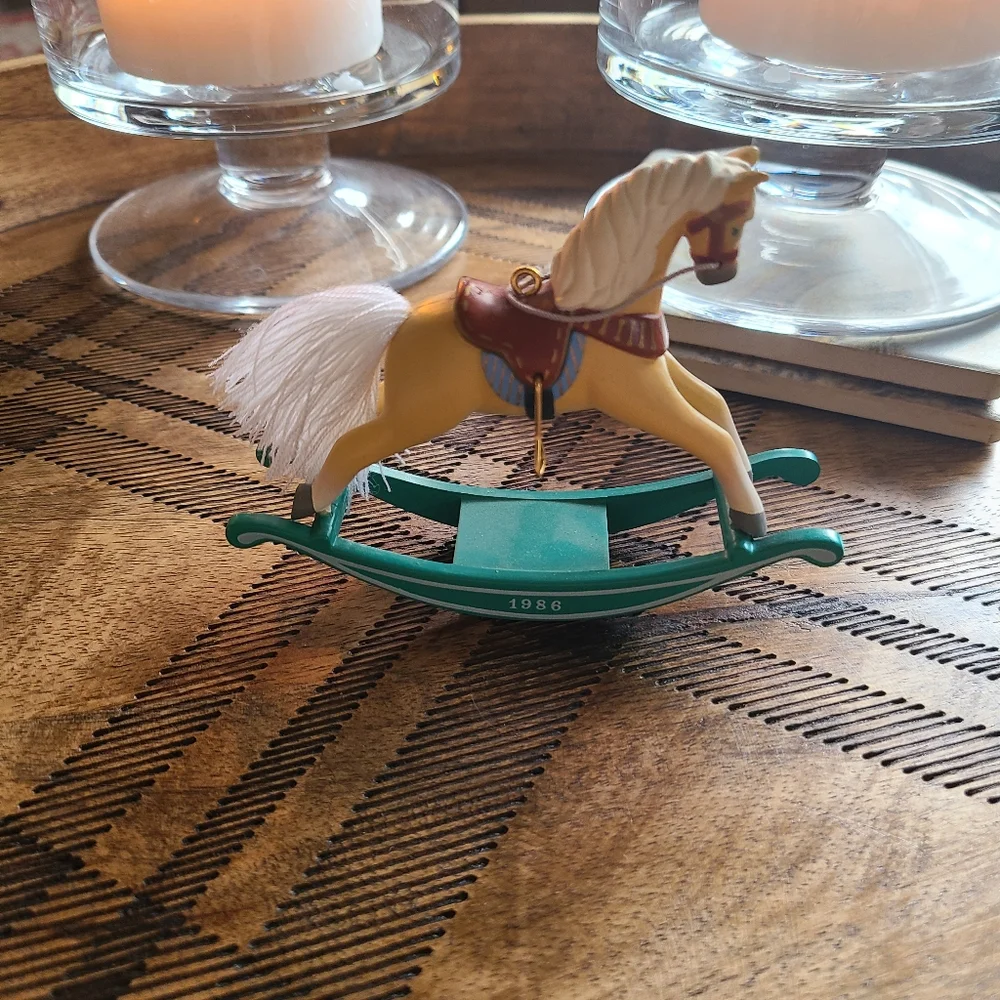Hallmark 1986 rocking horse ornament